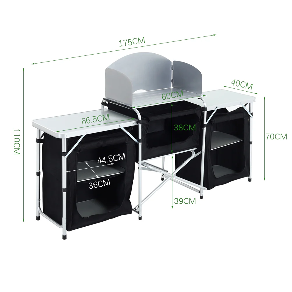 Livingandhome Camping Kitchen Stand Unit Storage Portable Outdoor - Image 8