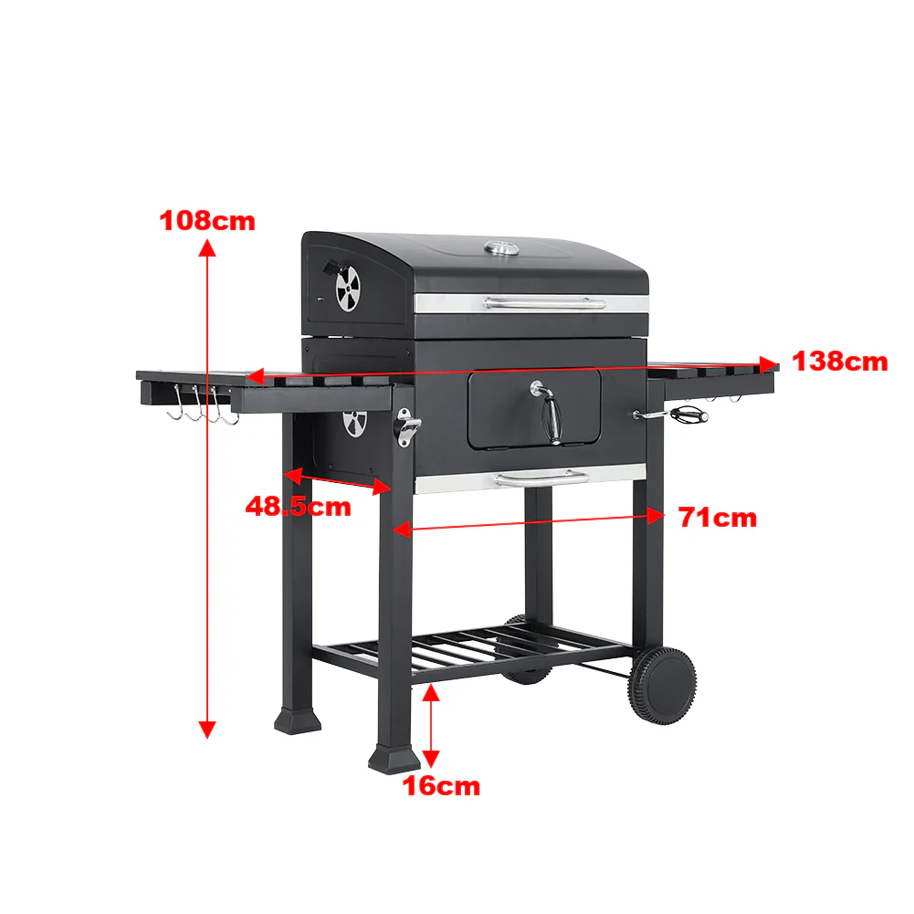 Livingandhome Carbon Steel BBQ Cooker Grill Mobile Stove Cooker - Image 7