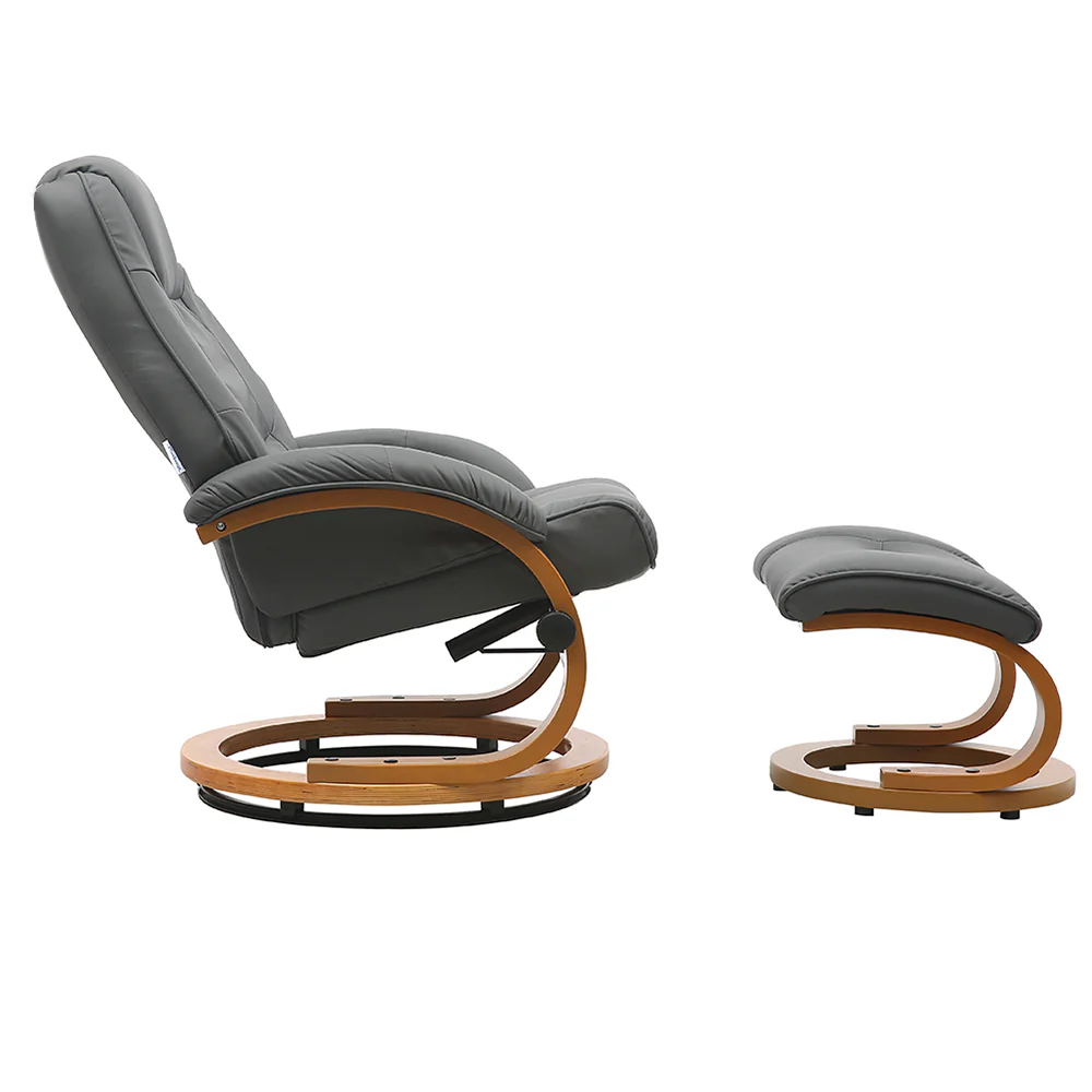 Livingandhome Ergonomic Executive Office Reclining Chair With Footstool - Image 6