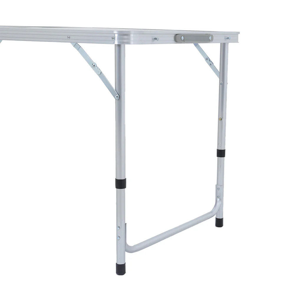 Livingandhome Folding Picnic Table with 4 Stools Portable Lightweight Aluminum Table Stools Set - Image 5