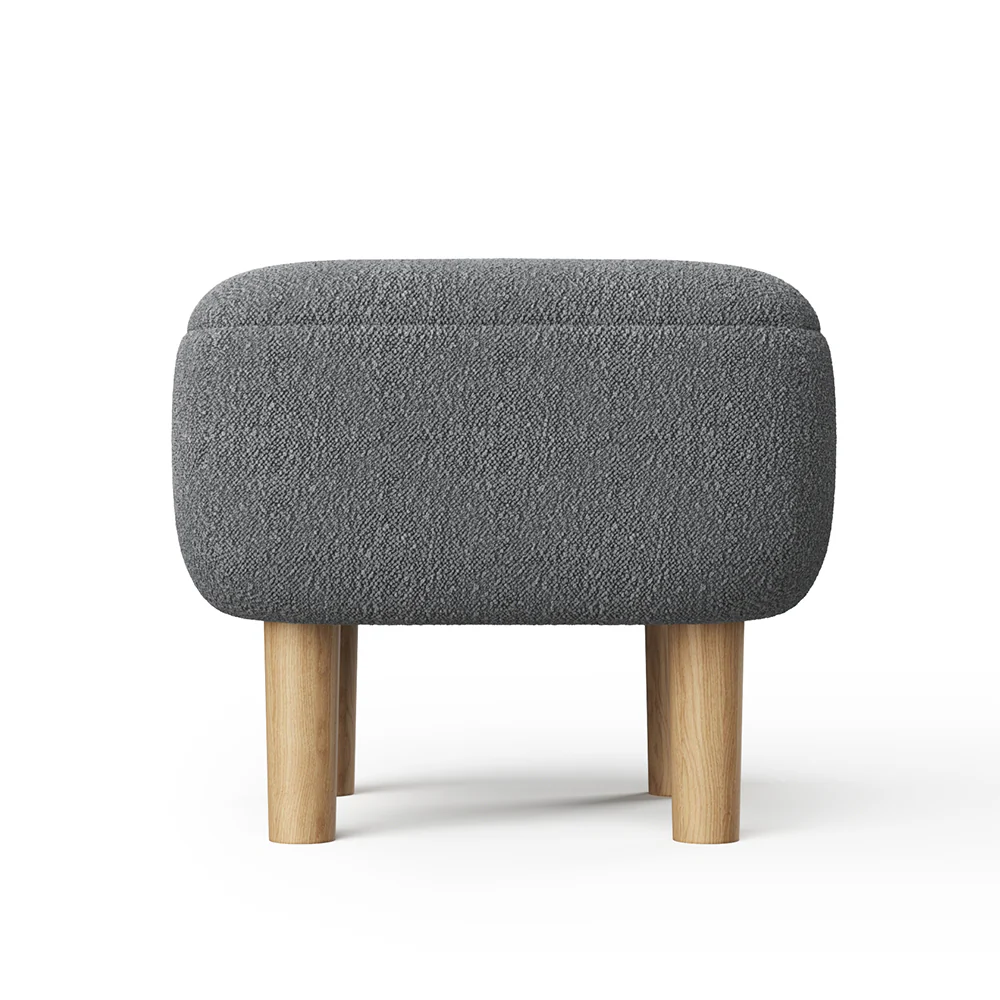 Livingandhome Footstool Pouffe Stool with Wooden Legs - Image 5