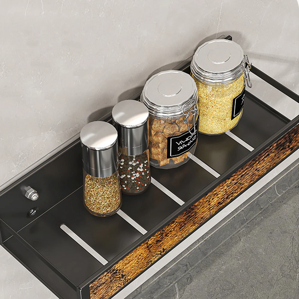 Livingandhome Industrial 3-Piece Wall Mount Spice Rack Organizer - Image 4