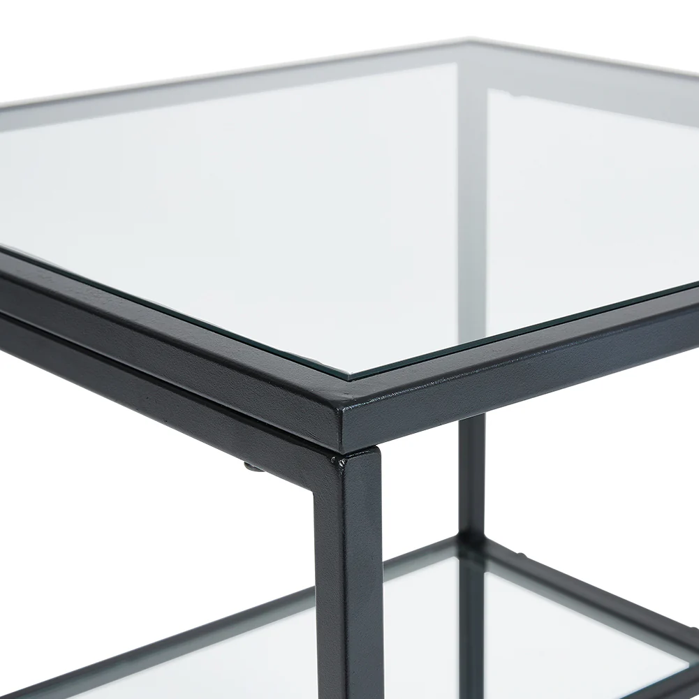 Livingandhome Ladder Style Tempered Glass Side Table - Image 6