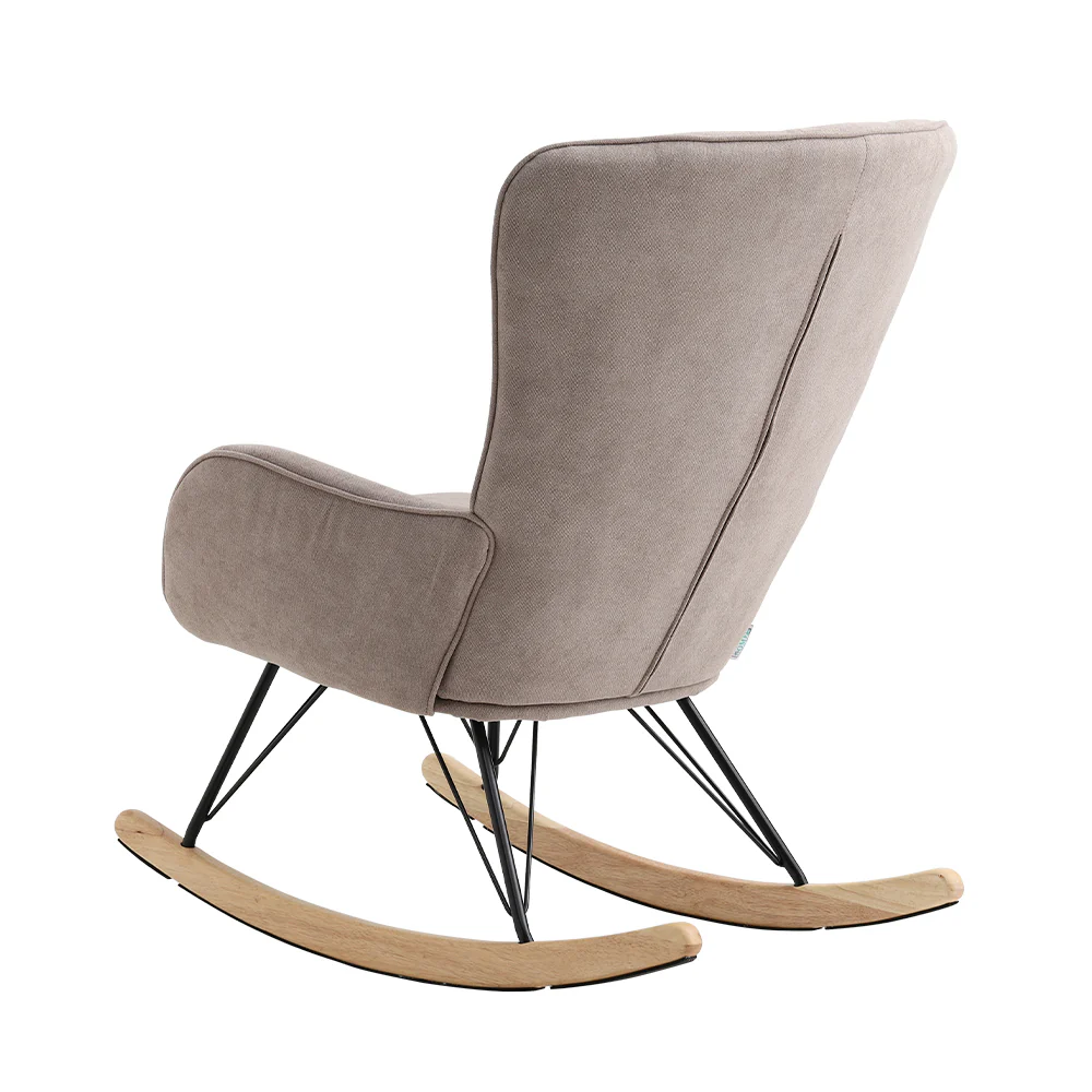 Livingandhome Light Brown Terry Cloth Rocking Chair - Image 5