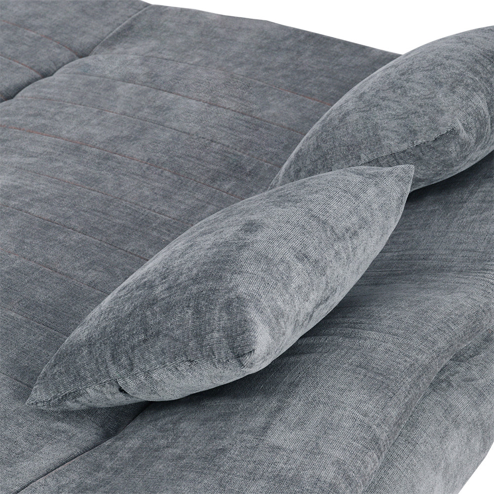 Livingandhome Linen Fabric 2-Seat Convertible Sofa Bed with Pillows - Image 3
