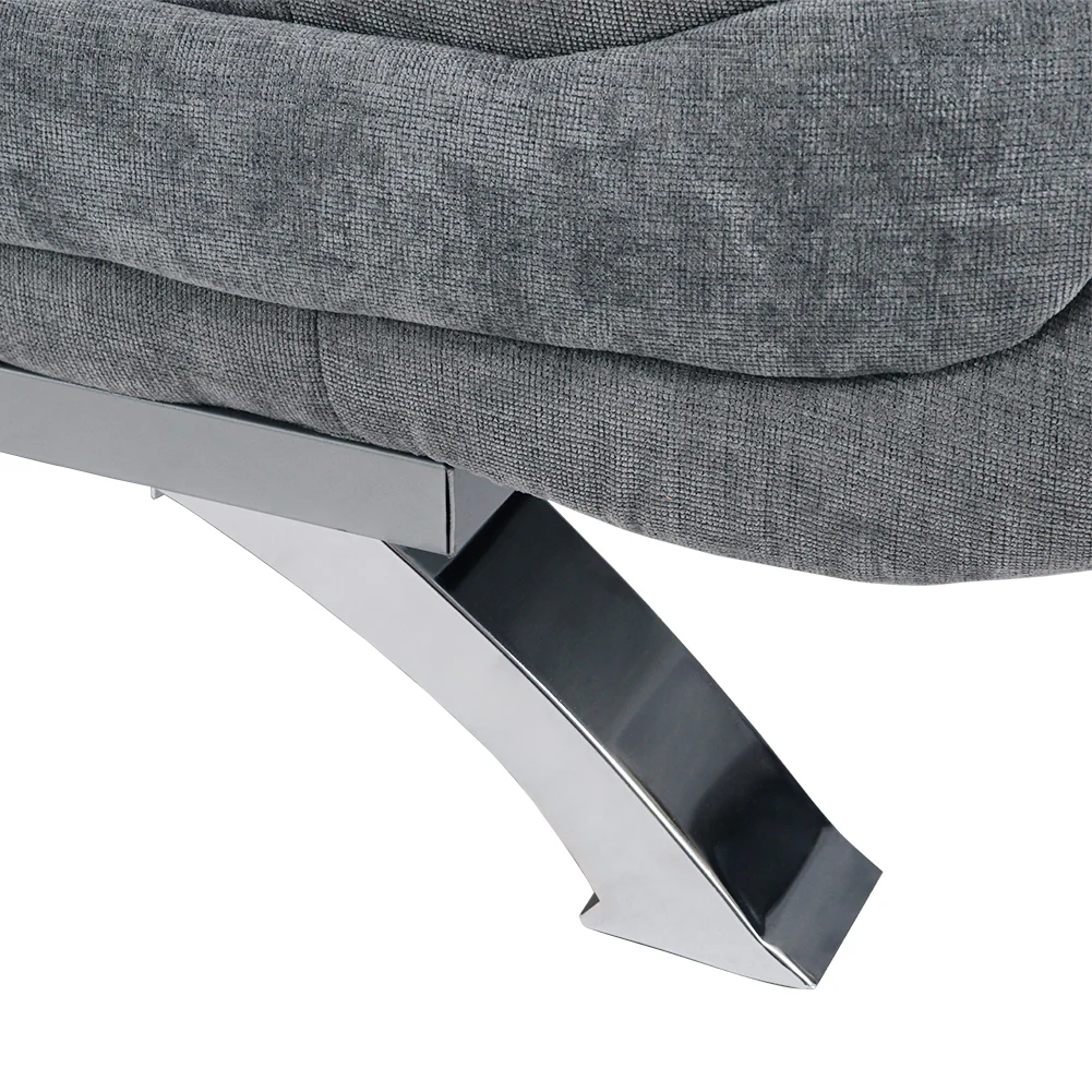 Livingandhome Linen Fabric 2-Seat Convertible Sofa Bed with Pillows - Image 4