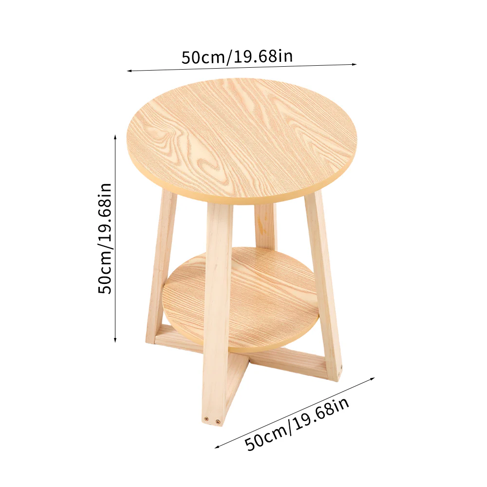 Livingandhome Modern 2-Tier Wooden Side Table - Image 4