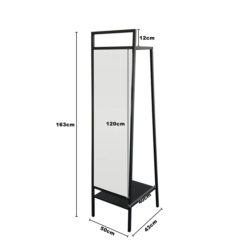 Livingandhome Modern Arched Metal Floor Mirror Black - Image 6