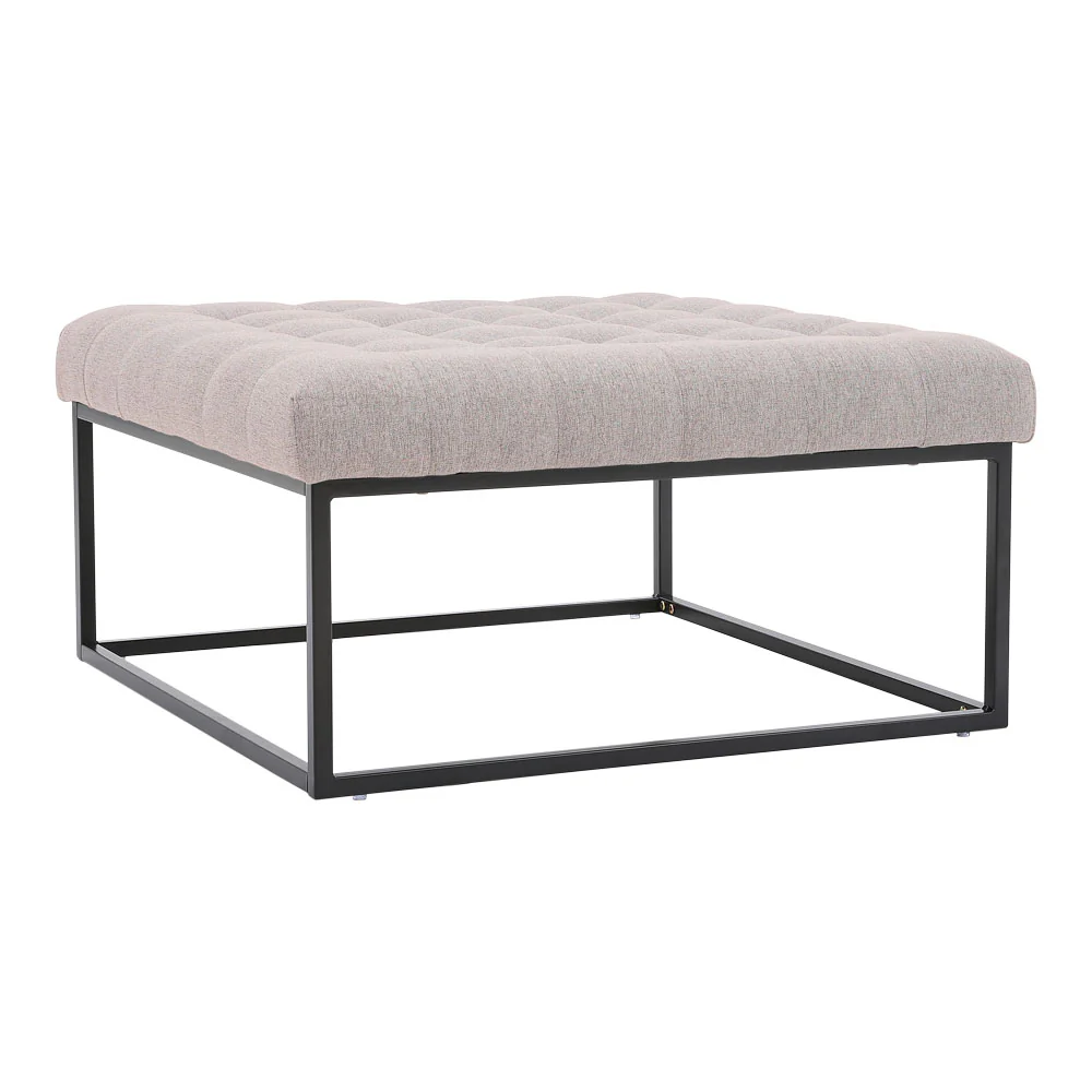 Livingandhome Modern Square Linen Ottoman Stool - Image 5