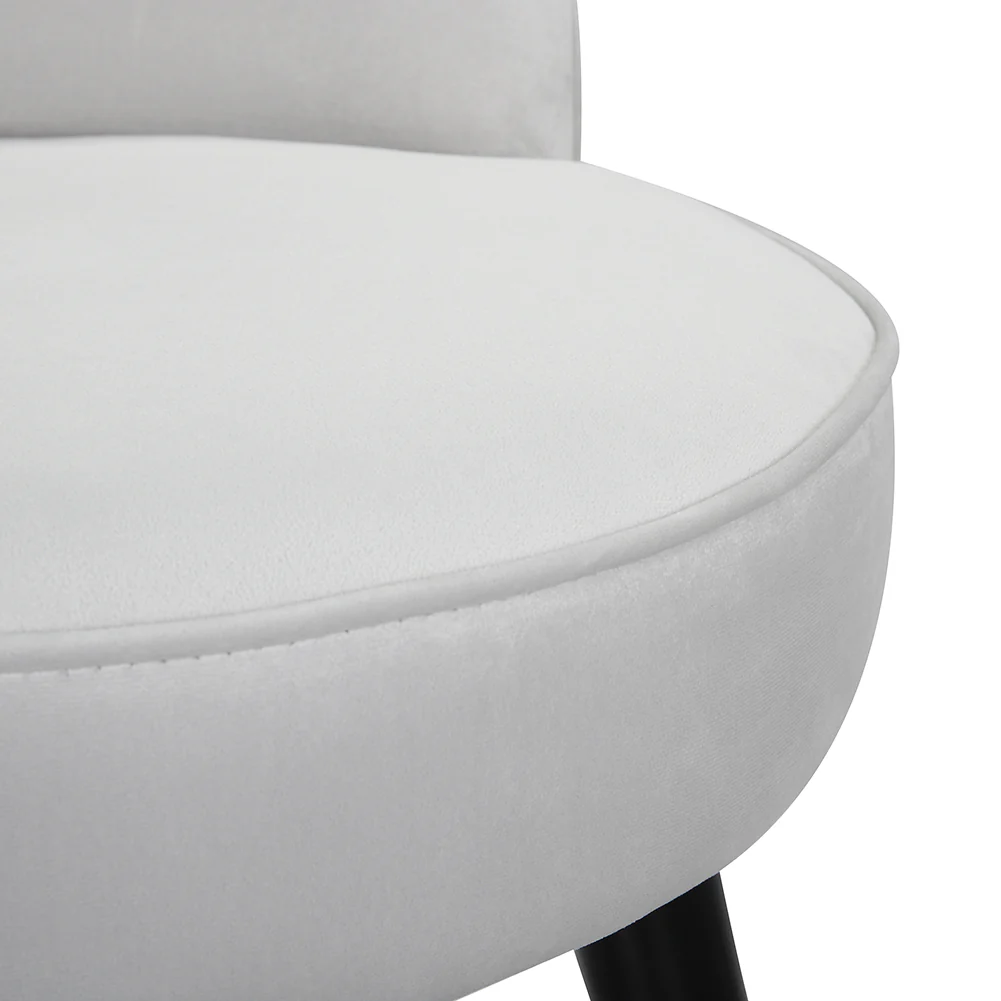 Livingandhome Modern Velvet Dressing Table Stool with Solid Wood Legs - Image 4