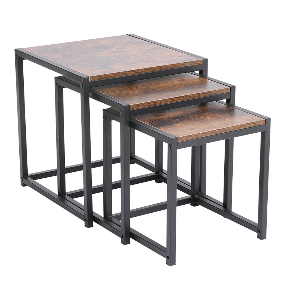 Livingandhome Multi-Purpose 3-Tier Nesting Side Table Collection - Image 4