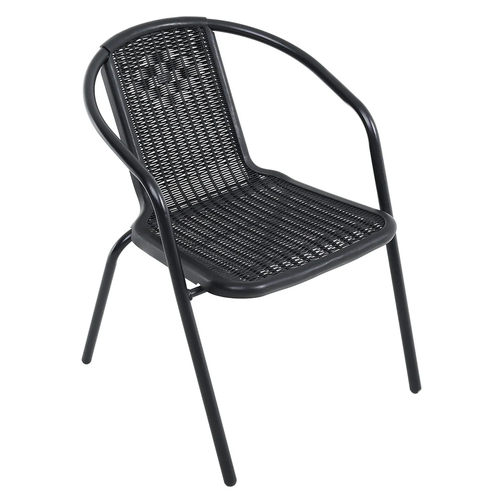 Livingandhome PE Rattan Stacking Garden Chairs Set Of 6 - Image 3