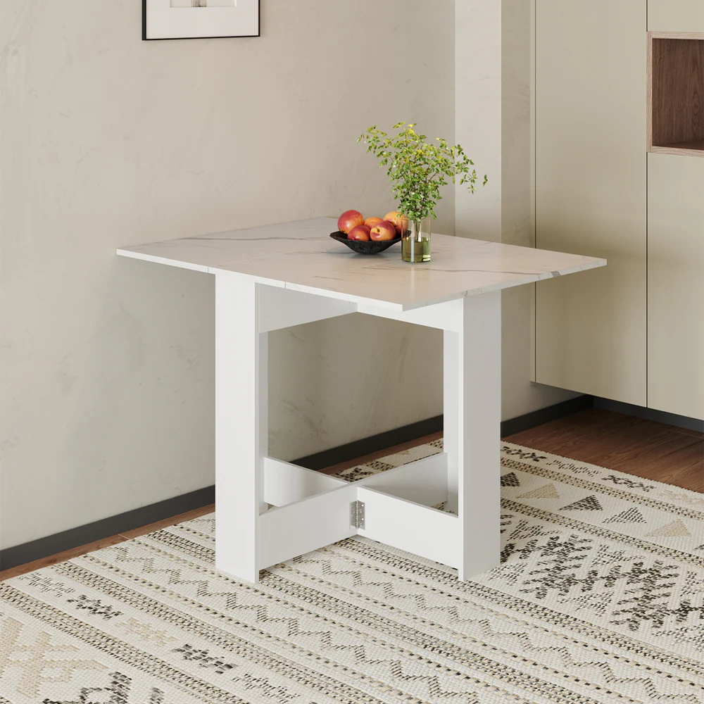 Livingandhome Practical Drop Leaf Wooden Dining Table
