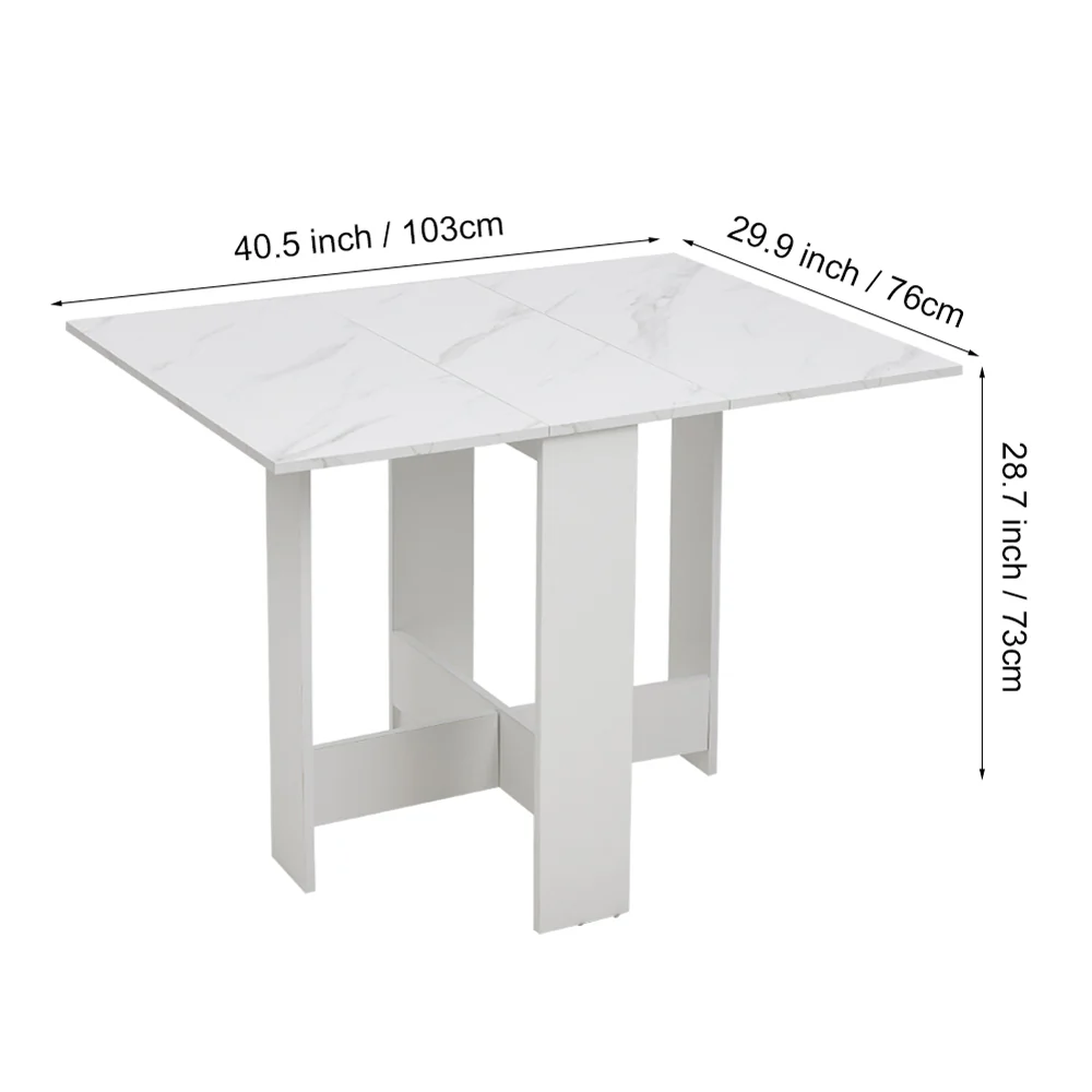 Livingandhome Practical Drop Leaf Wooden Dining Table - Image 5
