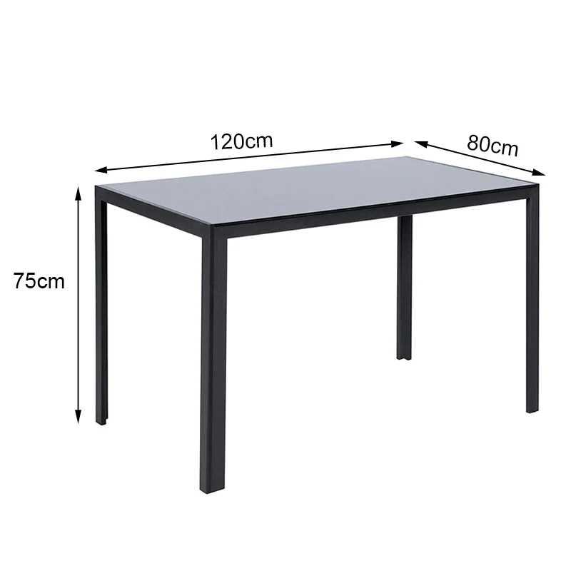 Livingandhome Rectangular Tempered Glass Dining Table for Kitchen Dining Room - Image 3