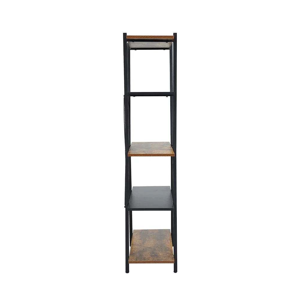 Livingandhome Rustic Industrial Metal and Wood Bookshelf - Image 5