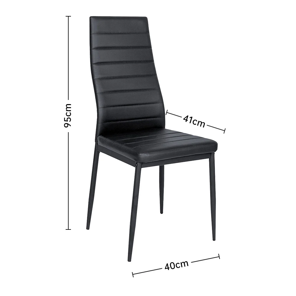 Livingandhome Set of 2 Modern Faux Leather Armless High Back Dining Chairs - Image 5