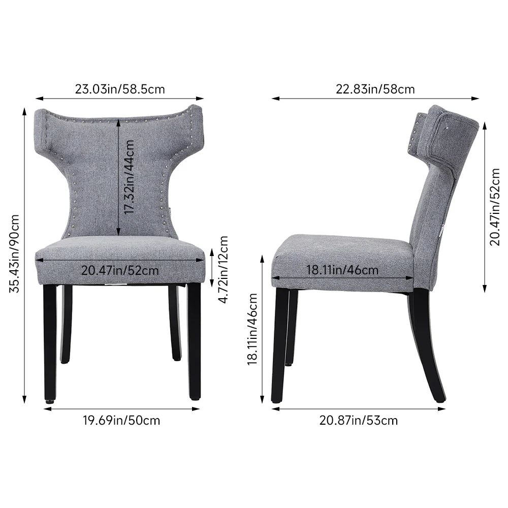 Livingandhome Set of 2 Upholstered Dining Chairs - Image 7