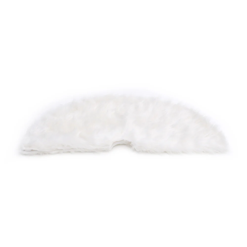 Livingandhome Snow White Plush Christmas Tree Skirt for Holiday Decoration - Image 5
