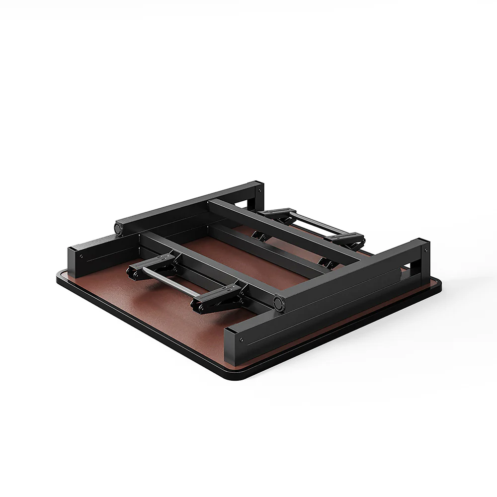 Livingandhome Square 60cm Folding Coffee Table With Marble Effect Top - Image 4