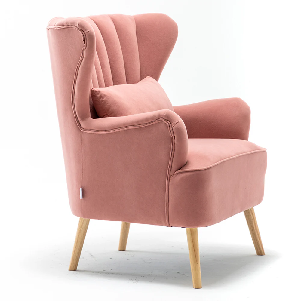 Livingandhome Velvet Armchair with Footstool - Image 3