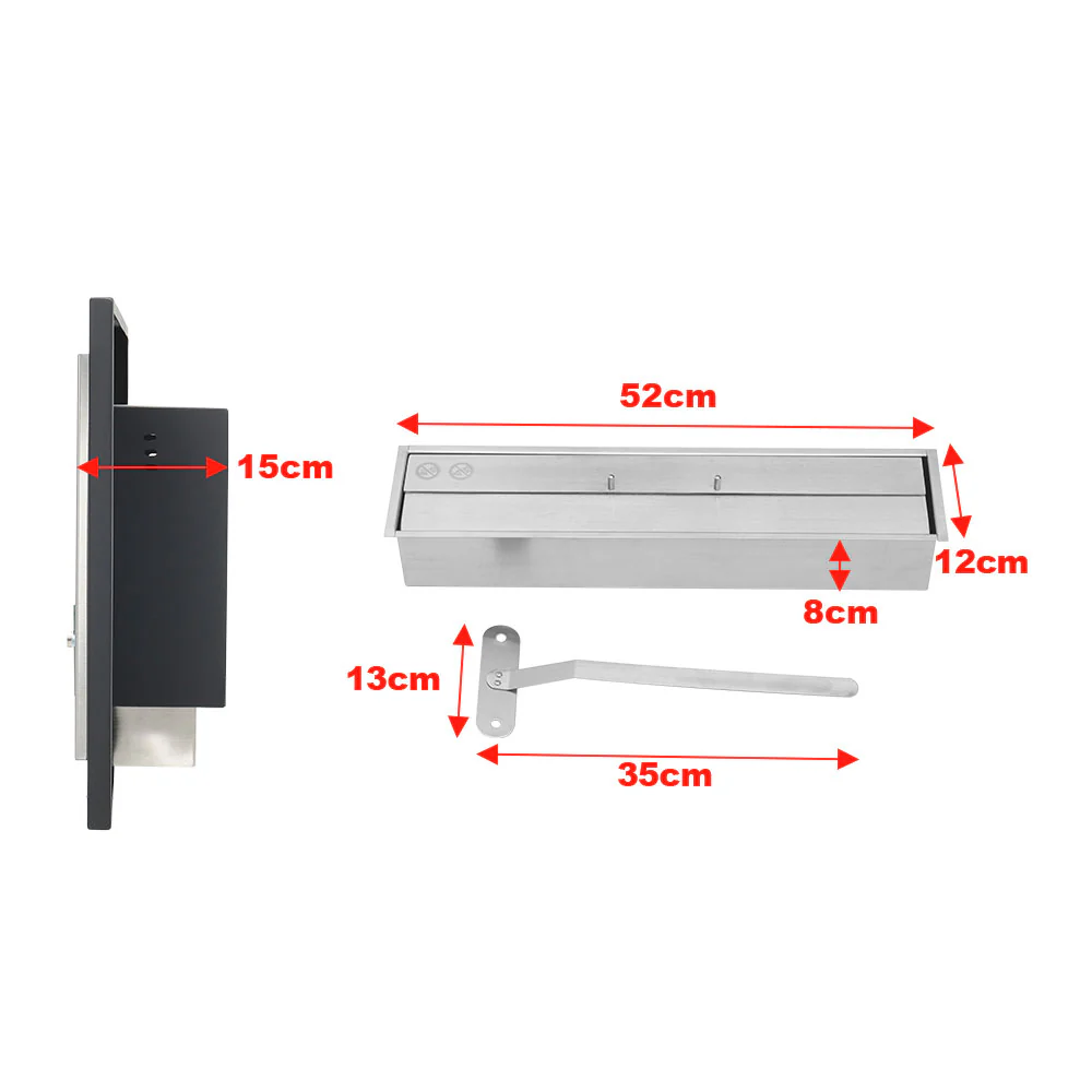 Livingandhome Wall Mount Rectangular Ethanol Fireplace Stainless Steel Heater - Image 10
