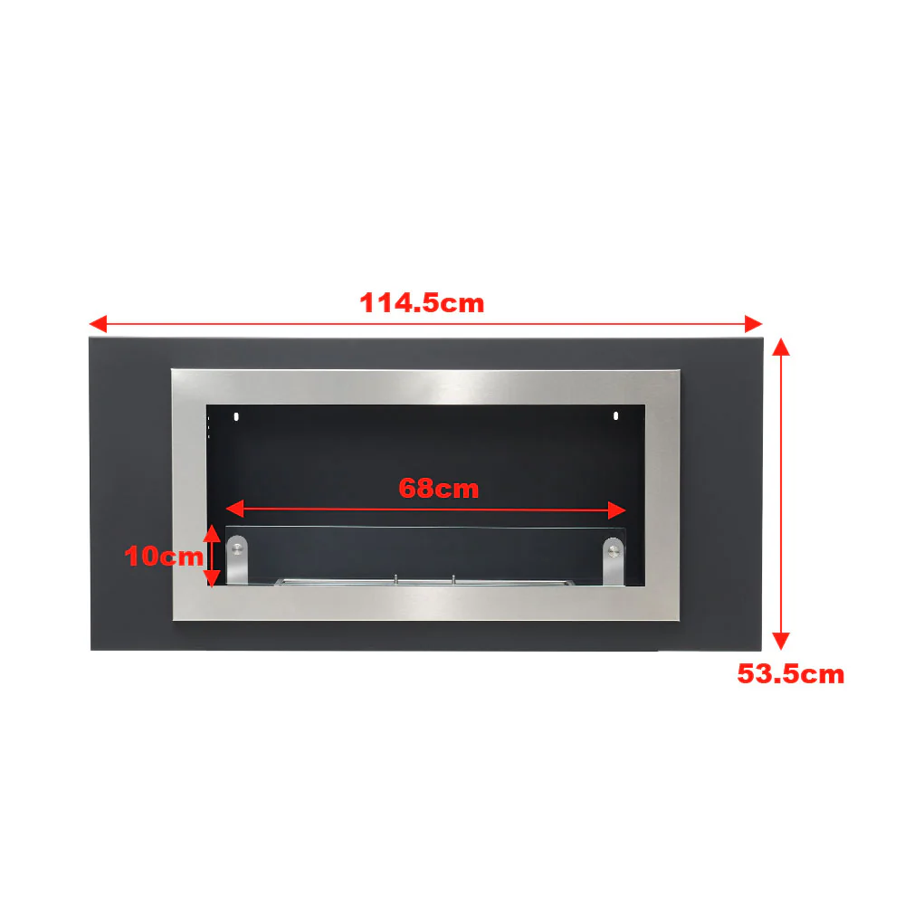 Livingandhome Wall Mount Rectangular Ethanol Fireplace Stainless Steel Heater - Image 9