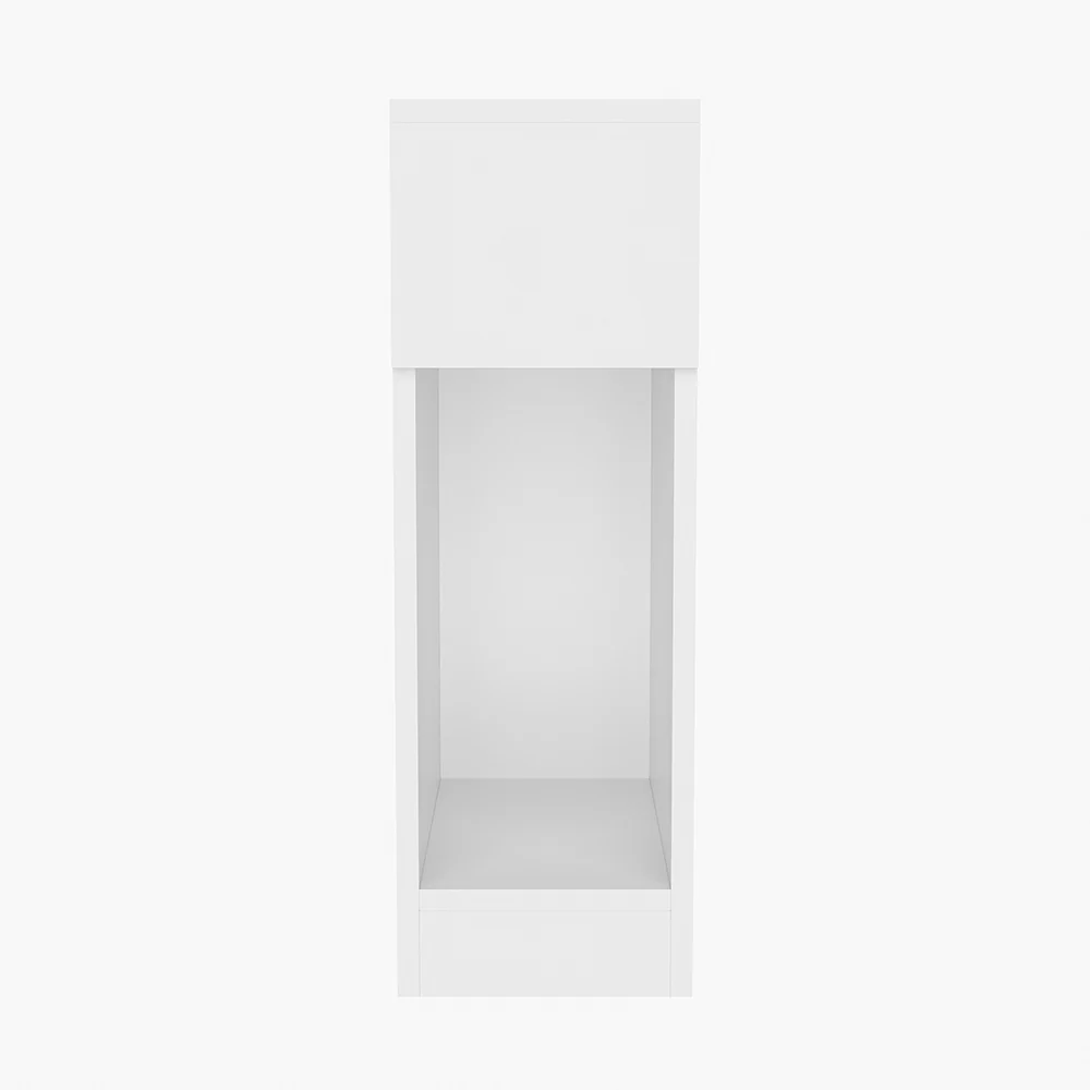 Livingandhome White Bedside Table with a Drawer - Image 3
