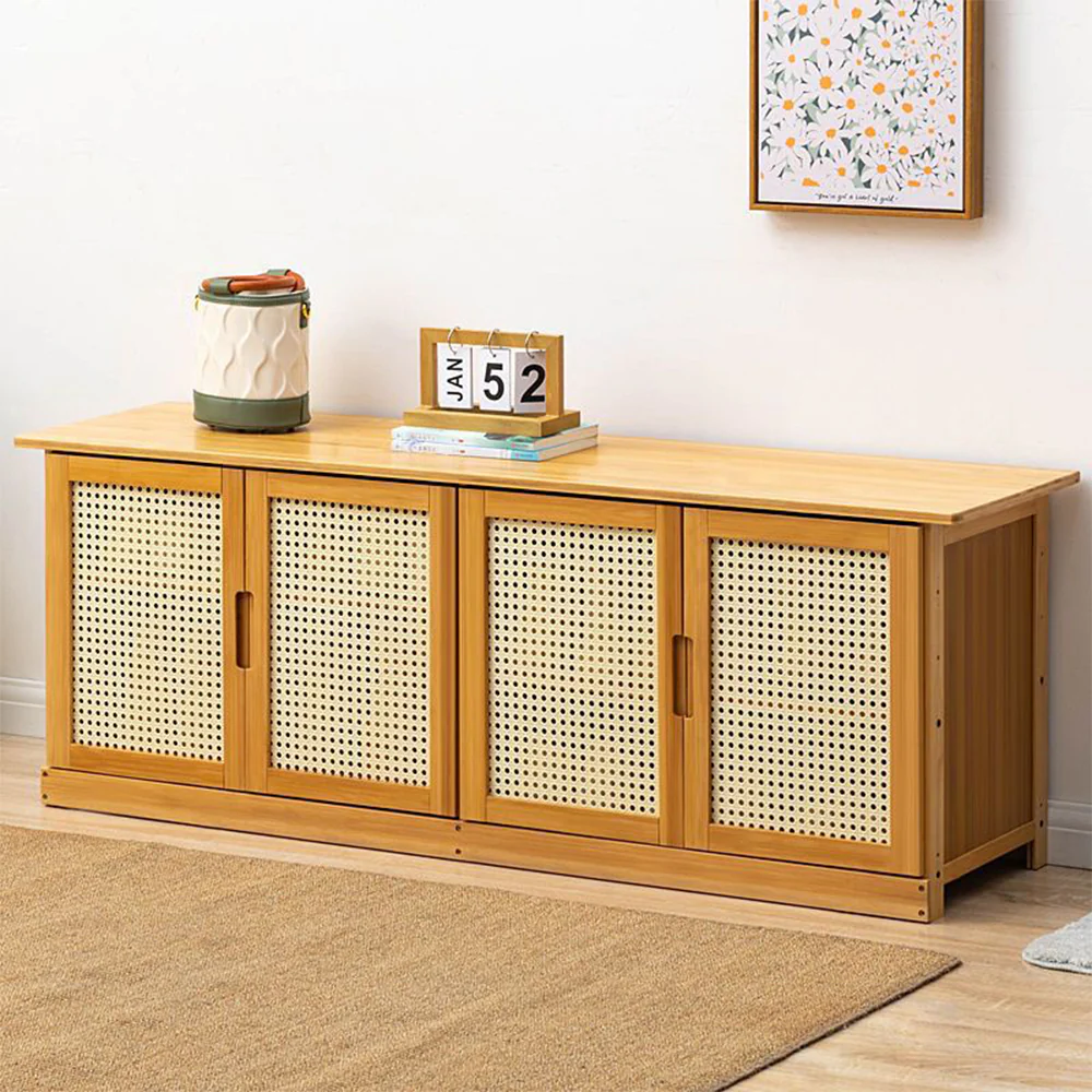 Livingandhome Wooden Entryway Storage Shoe Cabinet Shoe Bench - Image 2