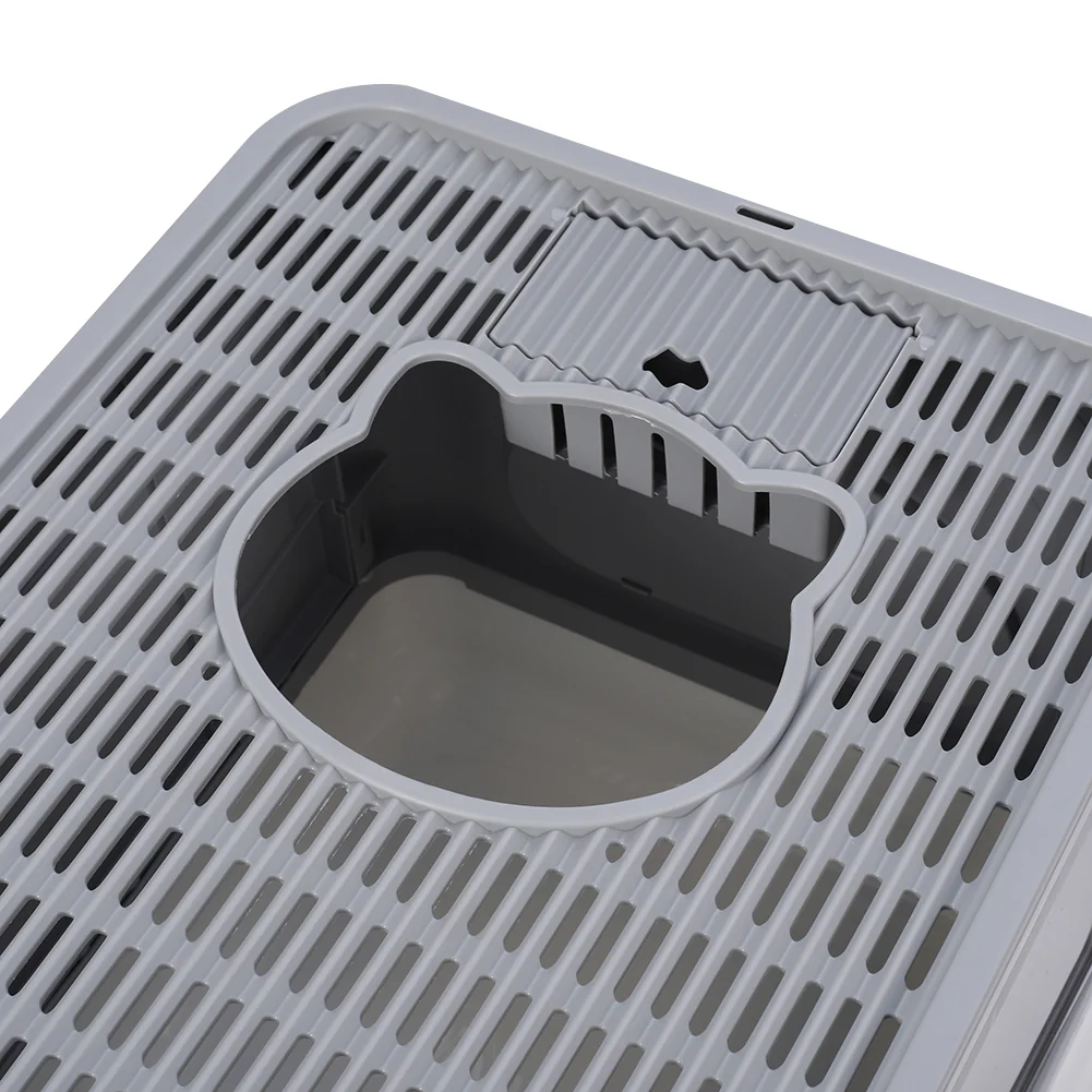 LivingandhomeEnclosed Folding Plastic Cat Litter Box with Scoop - Image 4