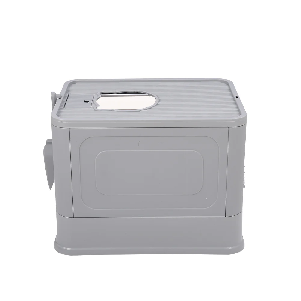 LivingandhomeEnclosed Folding Plastic Cat Litter Box with Scoop - Image 6