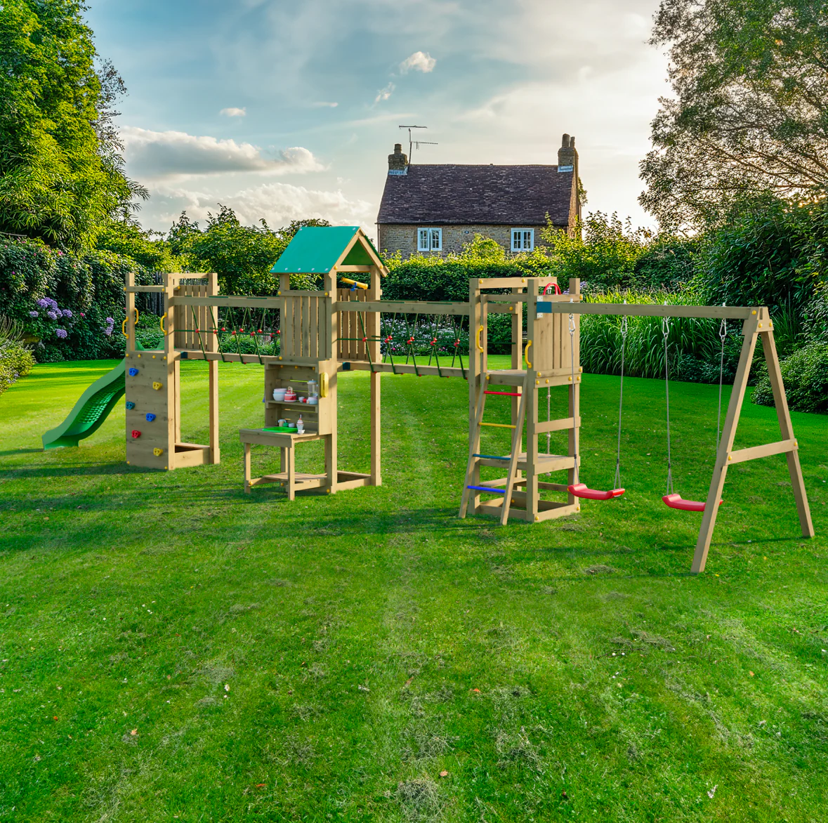 Longo Maxi - Wooden Climbing Frame With Slide, Swings, Telescope And Mud Kitchen - Image 3