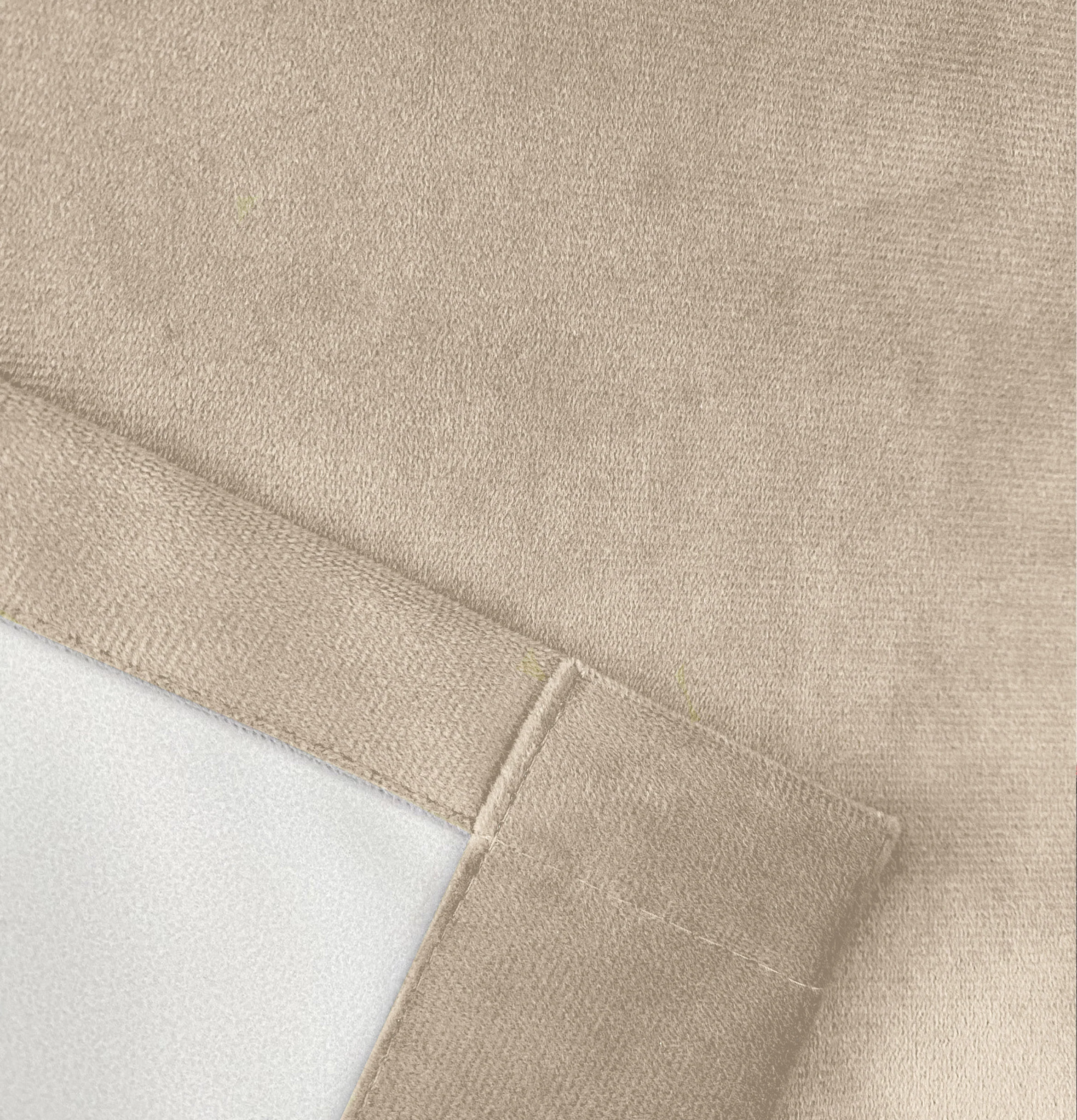 Luxury Enhanced Living Cream Velvet, Supersoft, 100% Blackout, Thermal Curtains with Tape Top - Pair - Image 5