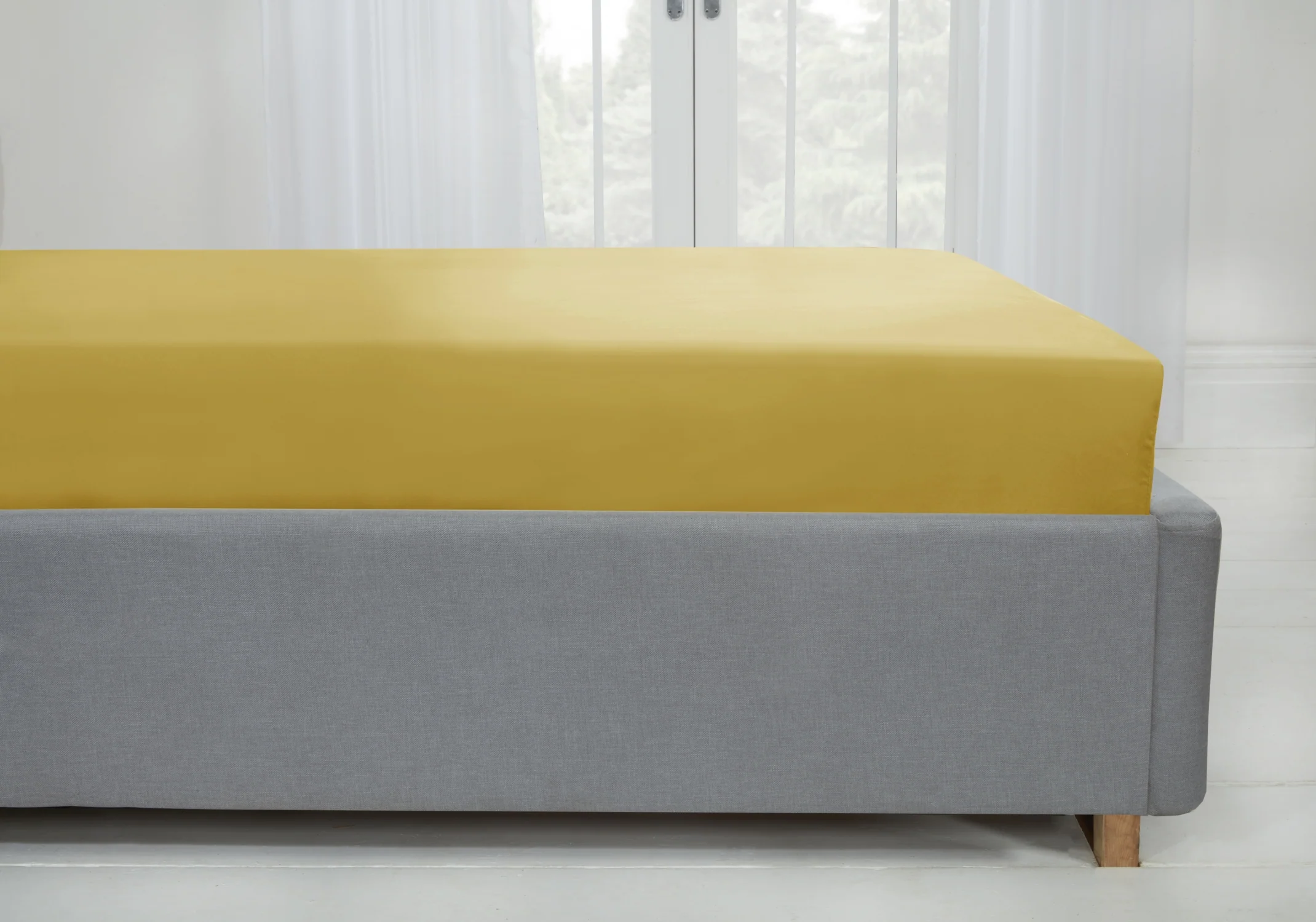 Lyla Fitted Sheet In Ochre - Single Size - Image 2