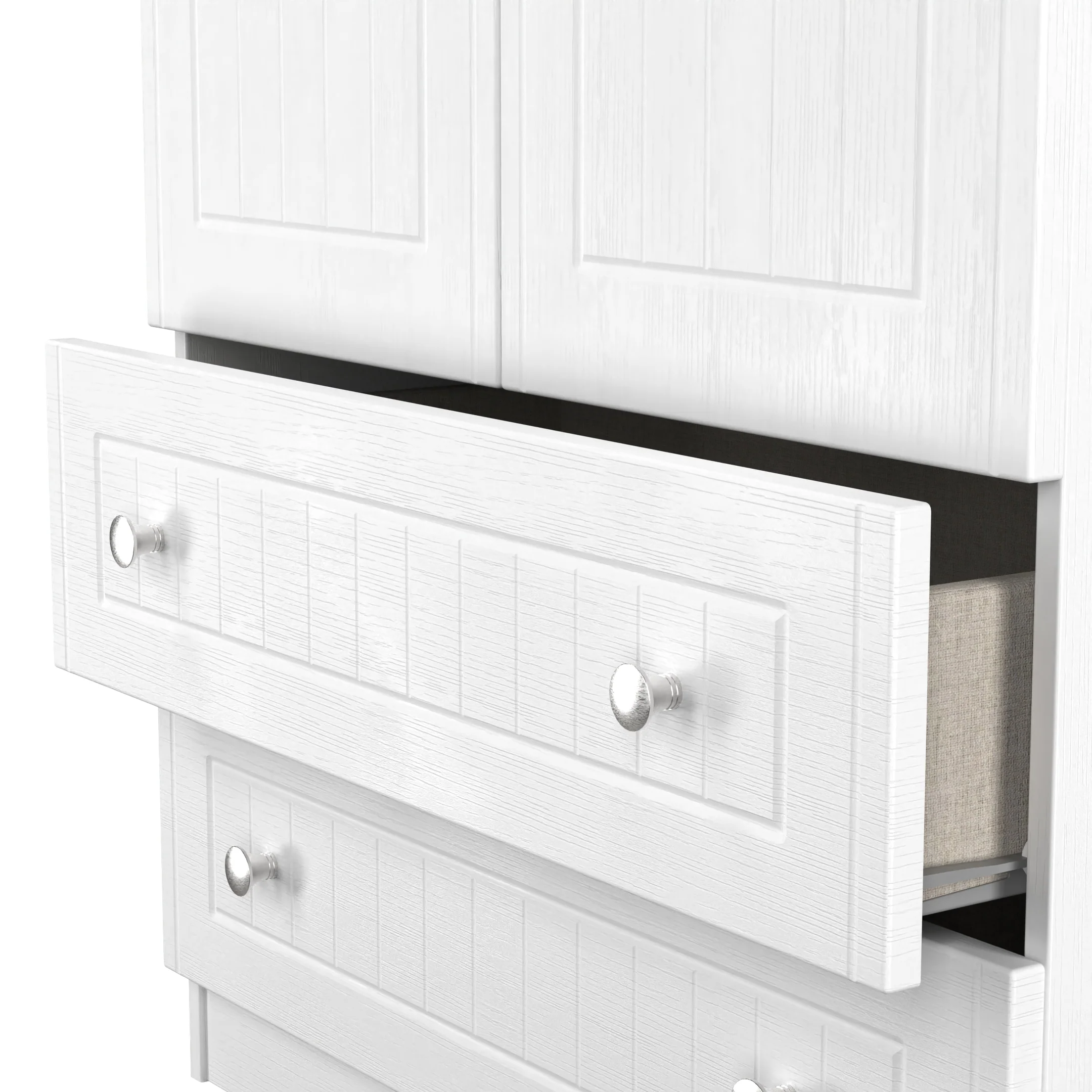 Lynton Ready Assembled 2 Door 2 Drawer Wardrobe In Porcelain Ash & Bardolino Oak - Image 11