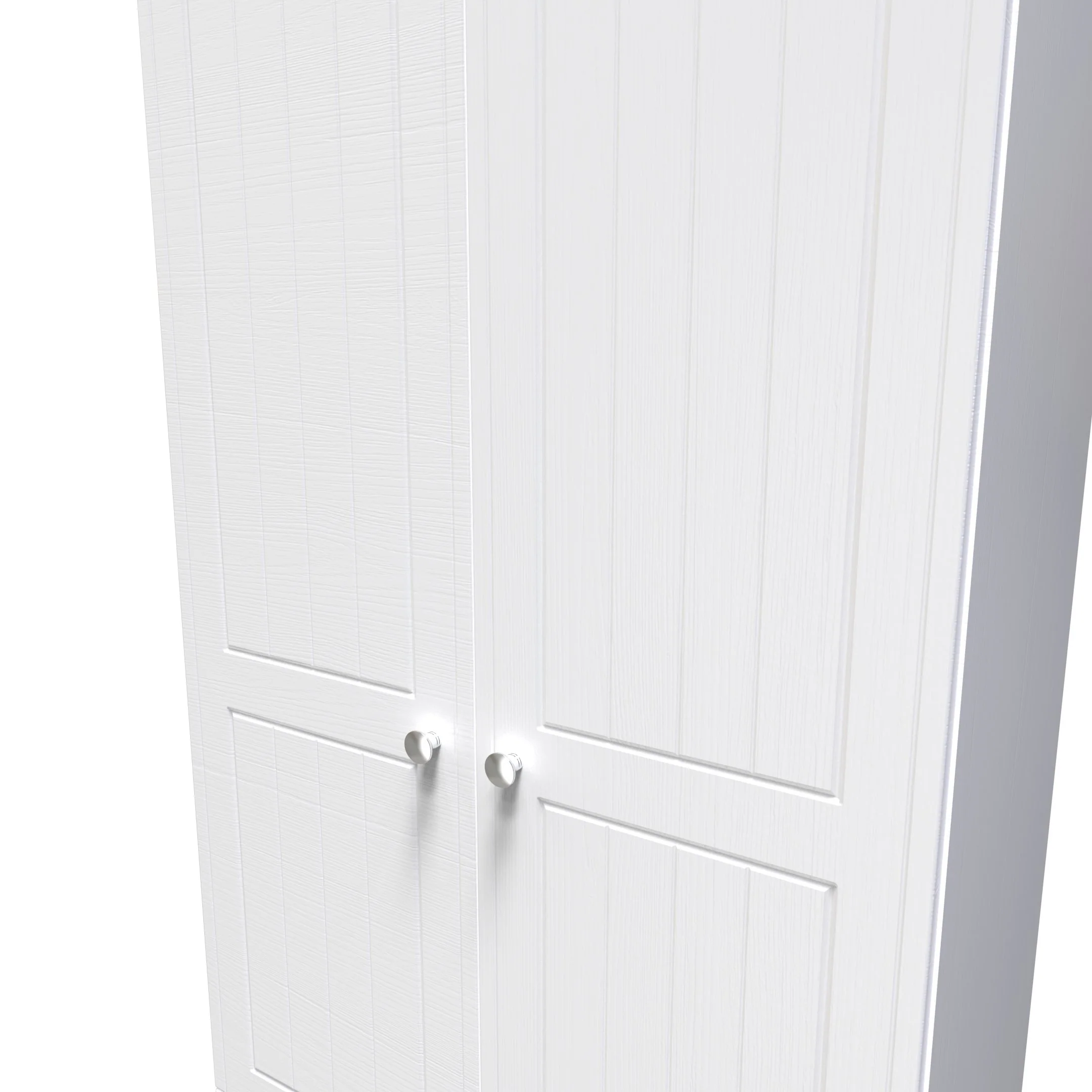 Lynton Ready Assembled 2 Door 2 Drawer Wardrobe In Porcelain Ash & Bardolino Oak - Image 8