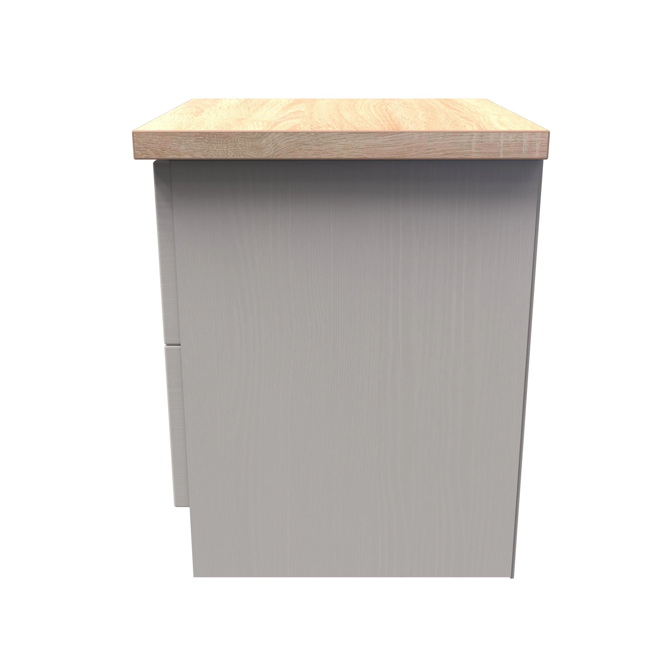 Lynton Ready Assembled 2 Drawer Bedside Cabinet In Kashmir Ash & Bardolino Oak - Image 2