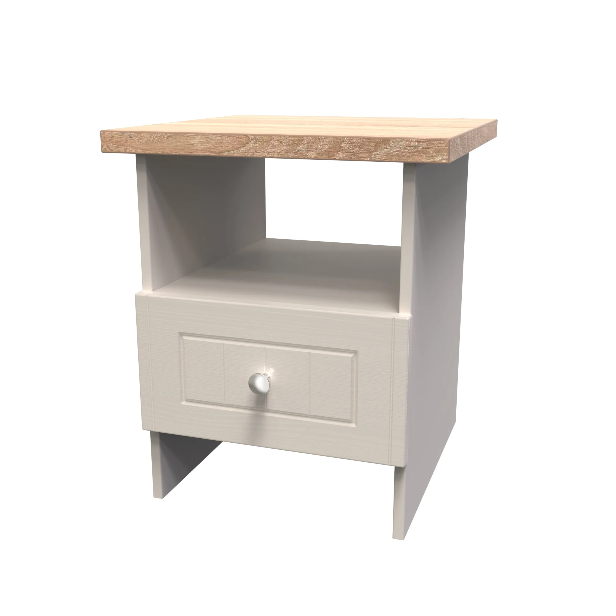 Lynton Ready Assembled Bottom Drawer Lamp Table In Kashmir Ash & Bardolino Oak - Image 3