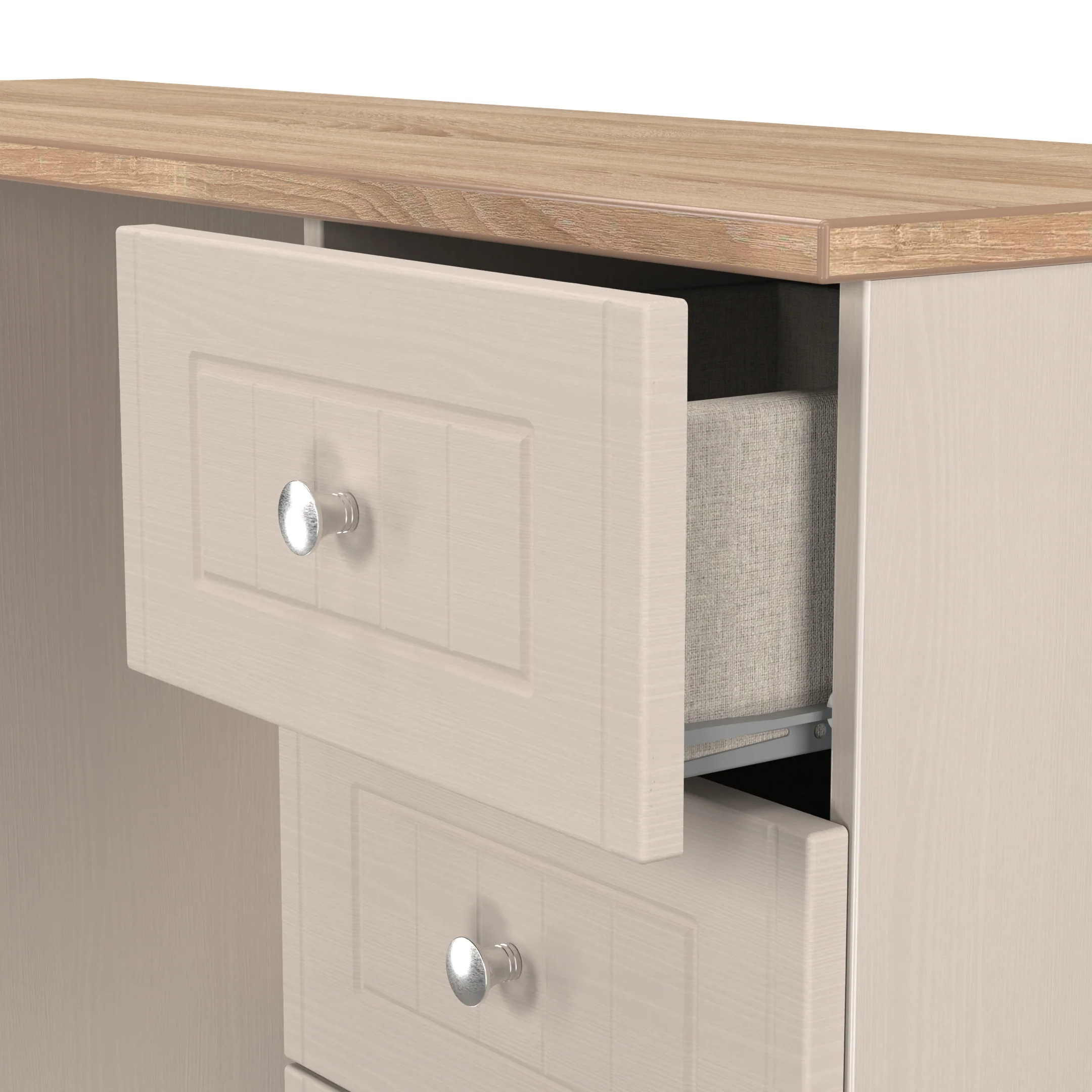 Lynton Ready Assembled Double Pedestal Desk In Kashmir Ash & Bardolino Oak - Image 6