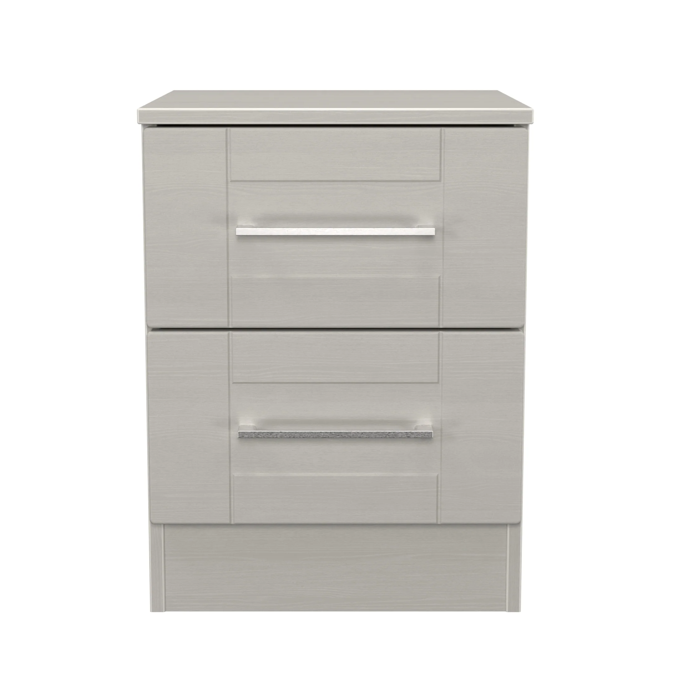 Malton Ready Assembled 2 Drawer Bedside Cabinet in Grey Ash - Image 2
