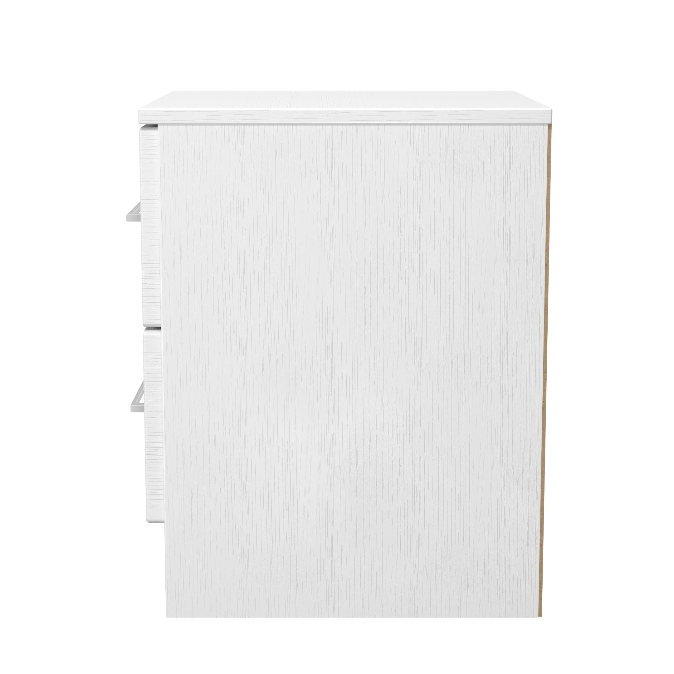 Malton Ready Assembled 2 Drawer Bedside Cabinet in White Ash - Image 3