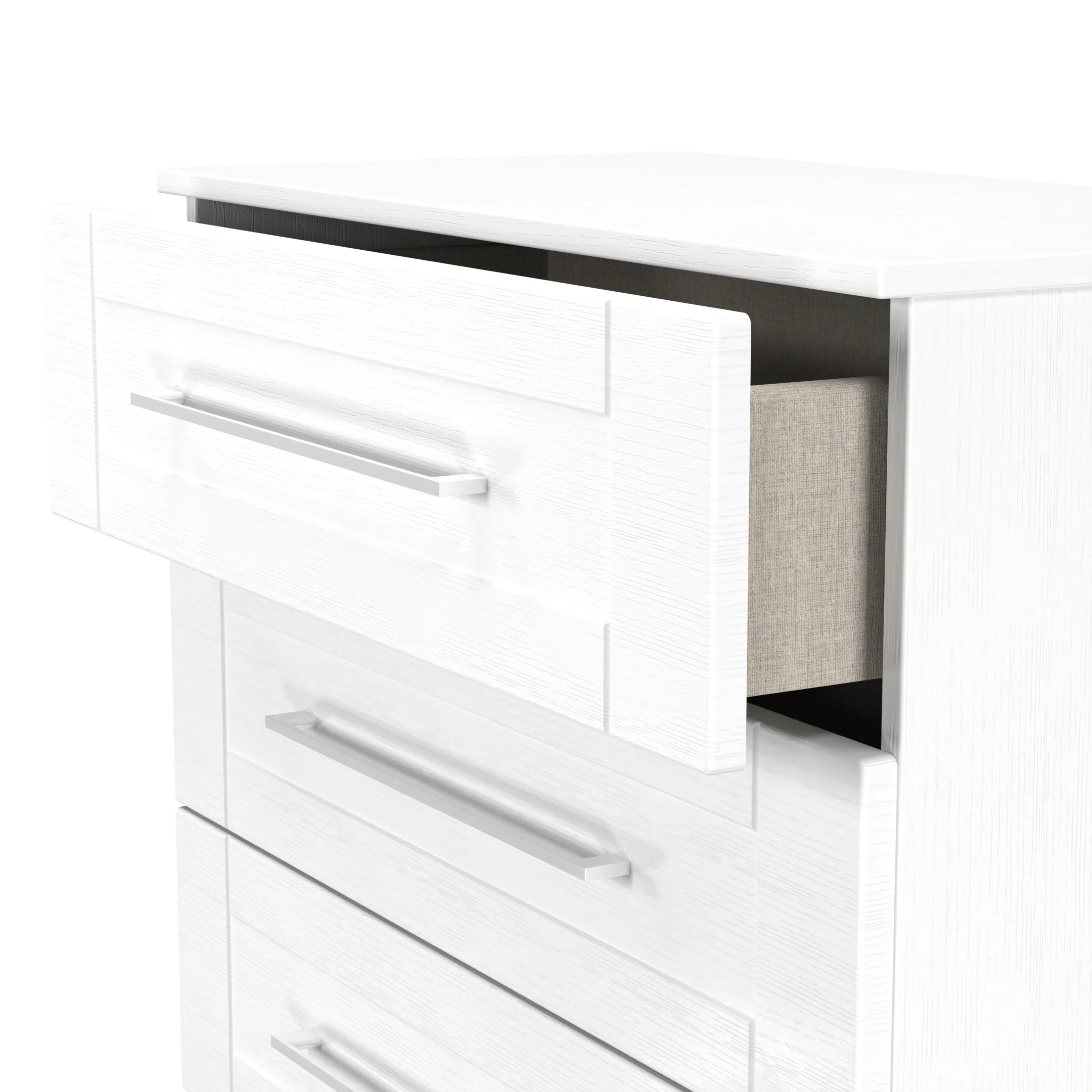 Malton Ready Assembled 5 Drawer Chest in White Ash - Image 10