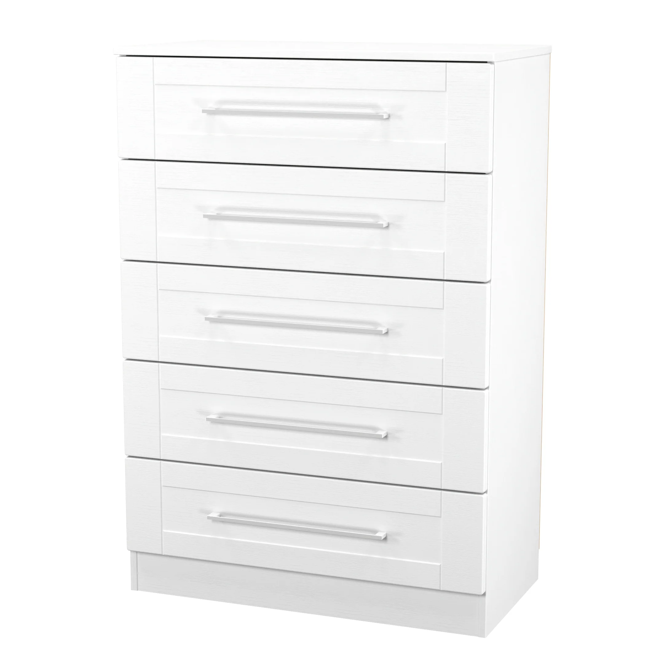 Malton Ready Assembled 5 Drawer Chest in White Ash - Image 6