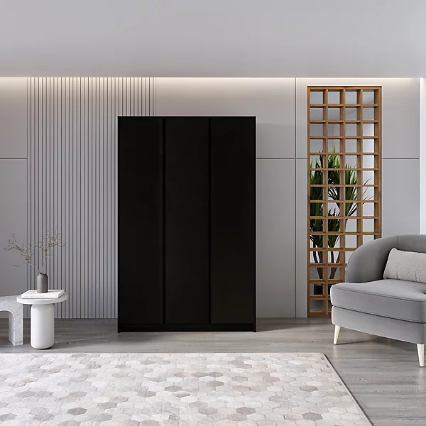MALVERN 3 DOOR WARDROBE - BLACK - Image 7