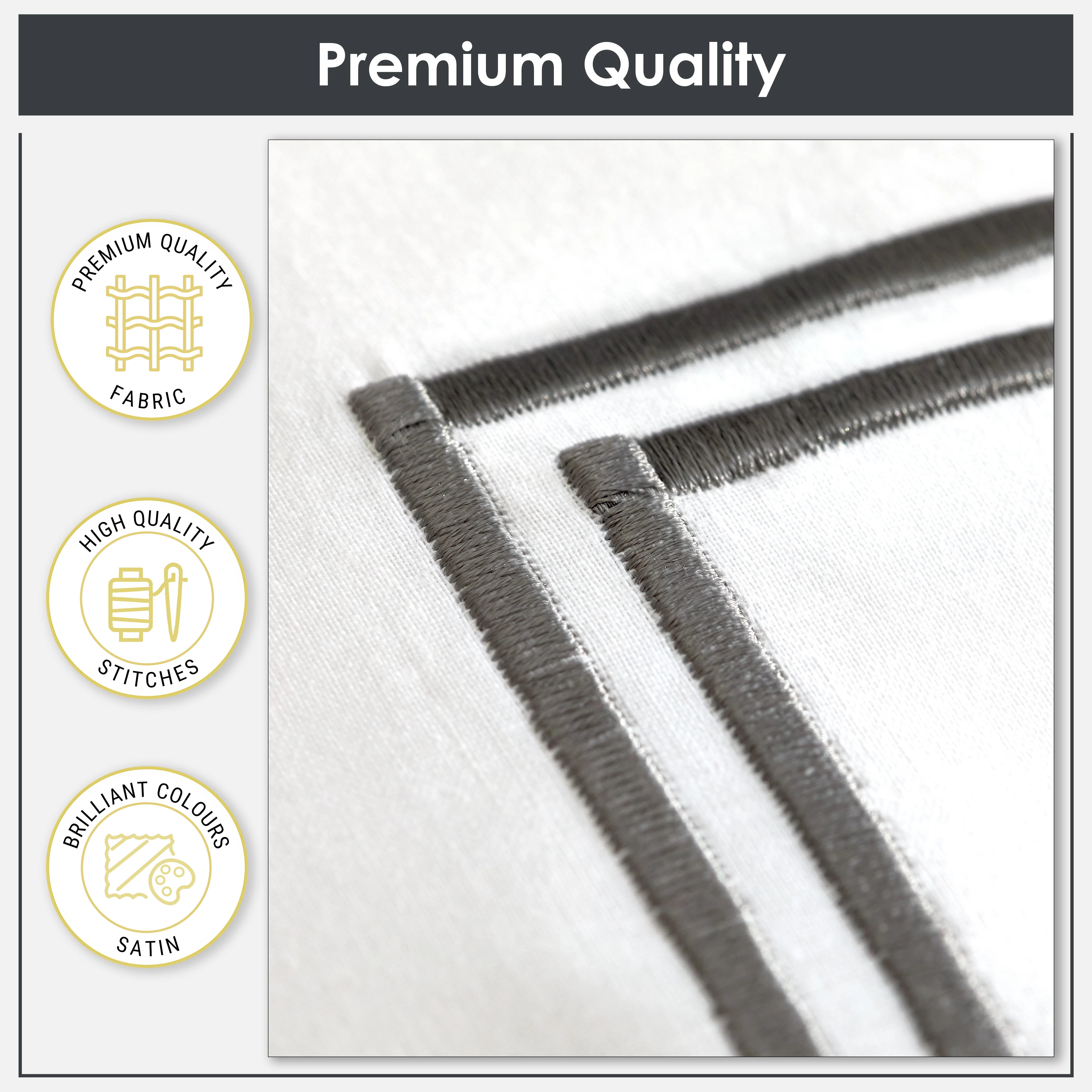 Mayfair - Embroidered Duvet Set With Oxford Pillowcase In Graphite - Double - Image 2