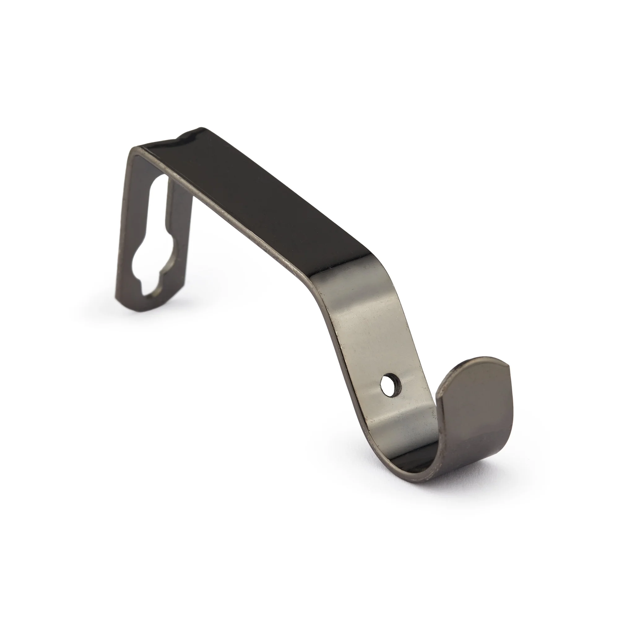 Metal Sliced - Extendable Curtain Pole with rings and pair of end finials in Black Silk - Image 4