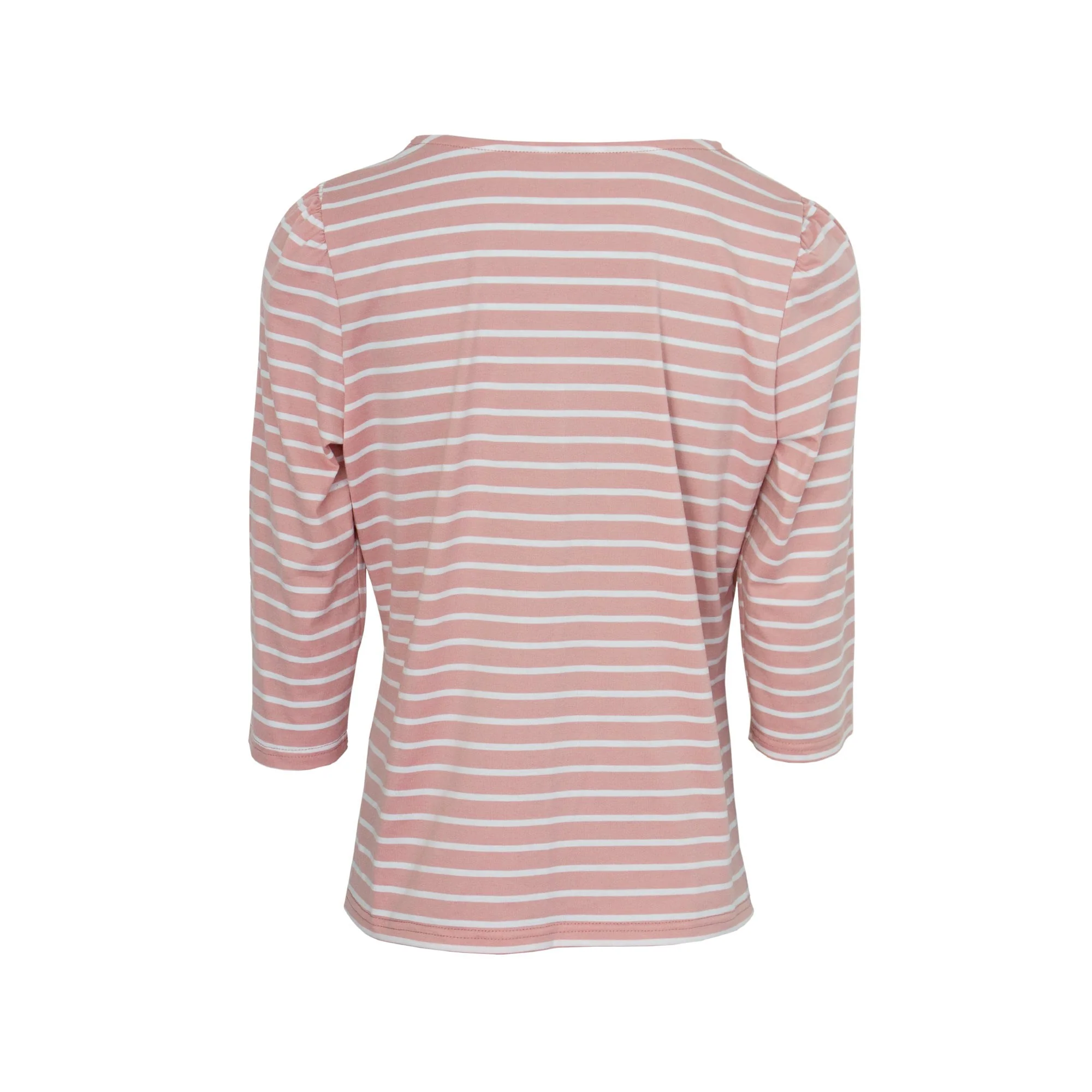 Mia Moda Chevron Stripe 3/4 Sleeve Top Pink - Image 2