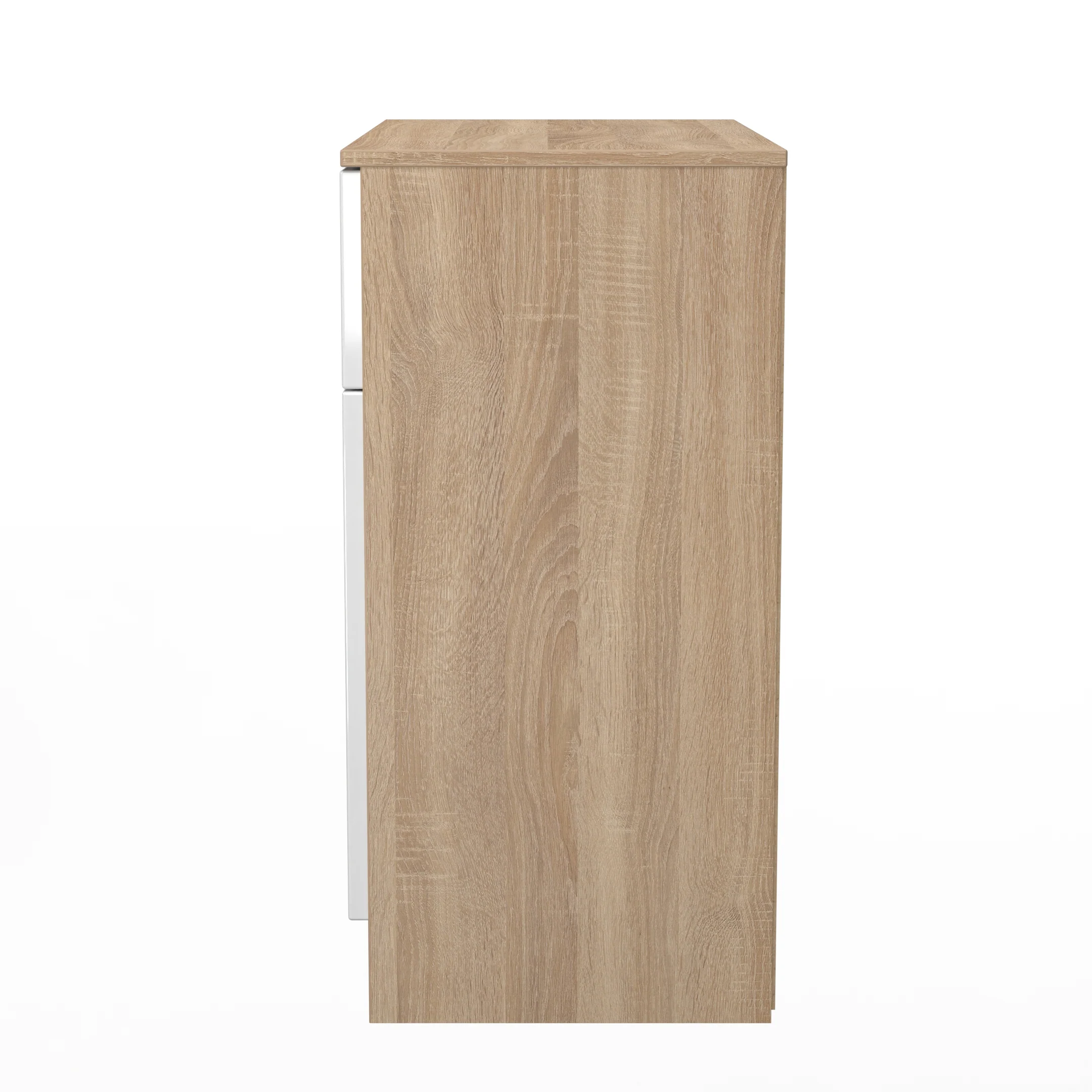 Milan 1 Drawer 2 Door Sideboard in White Gloss & Bardolino Oak - Ready Assembled - Image 3