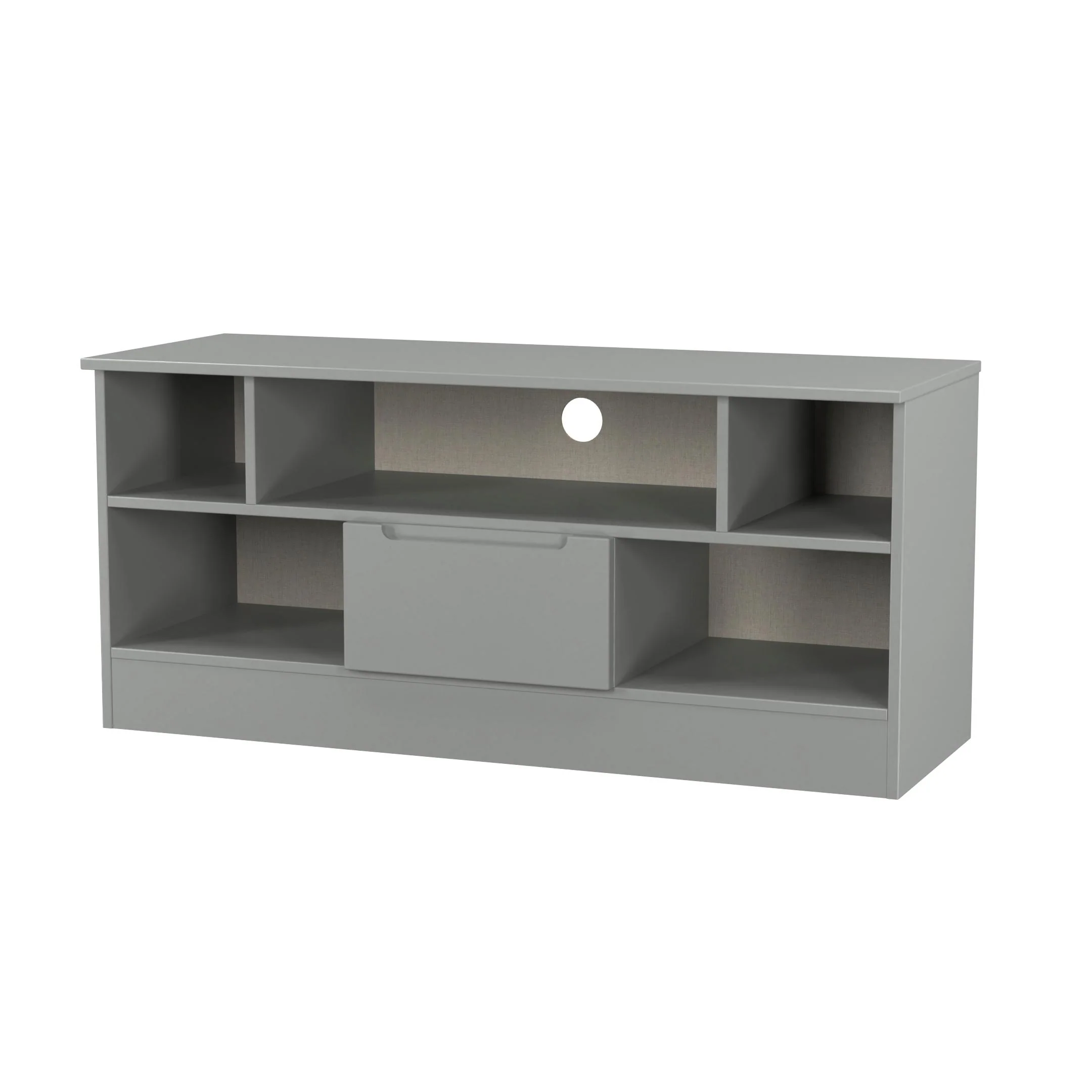 Milan 1 Drawer TV & Media Unit in Dusk Grey - Ready Assembled - Image 4