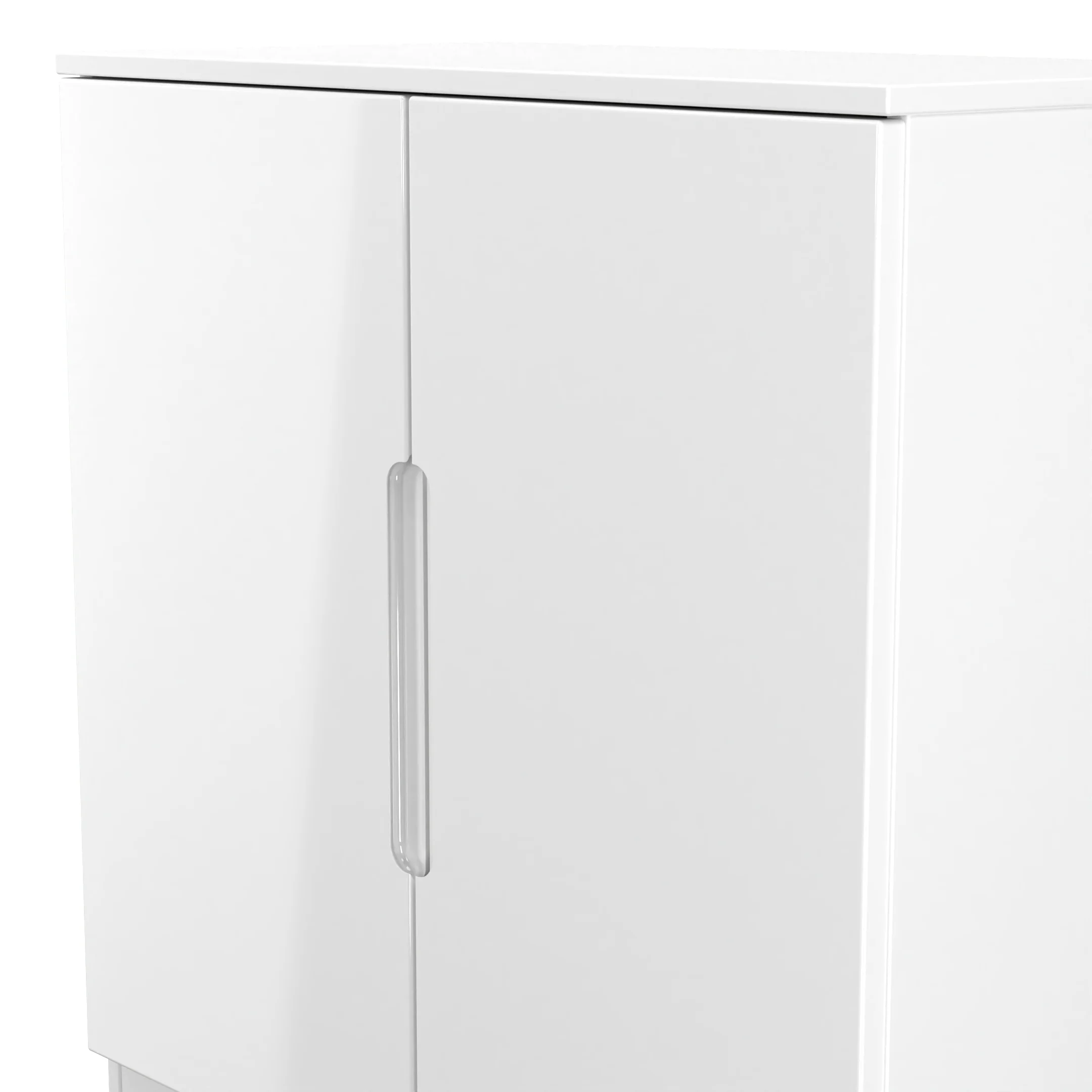 Milan 2 Door Cabinet in White Gloss & White Matt - Ready Assembled - Image 5
